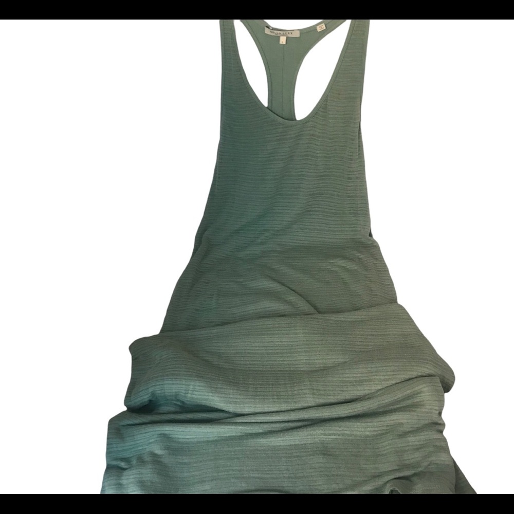 Bella Luxx Knit Racer Back Sea Foam Green Maxi Dress Sleeveless Size Large